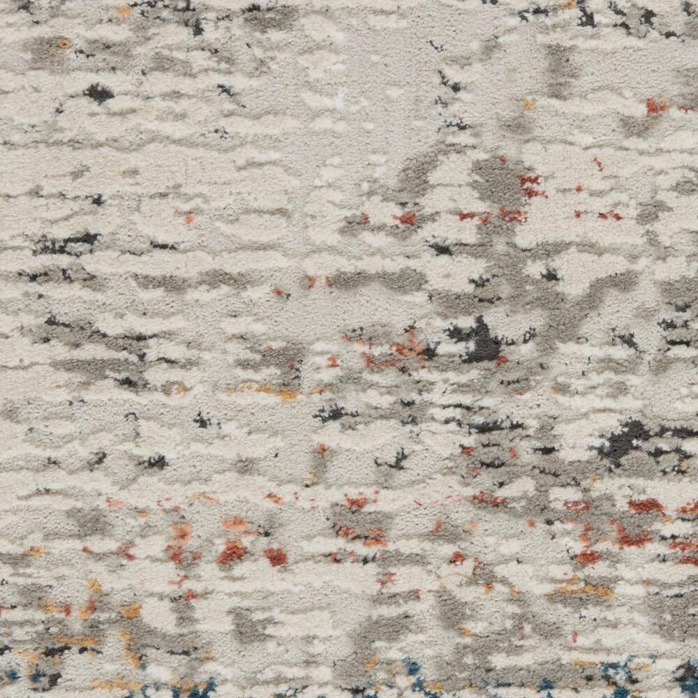 Nourison Rustic Textures Light Grey and Multicolor 6&#39; x 9&#39; Area Rug, , large