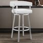 Blue River Lorin 30" Swivel Bar Stool with White Cushion in Stainless Steel, , large