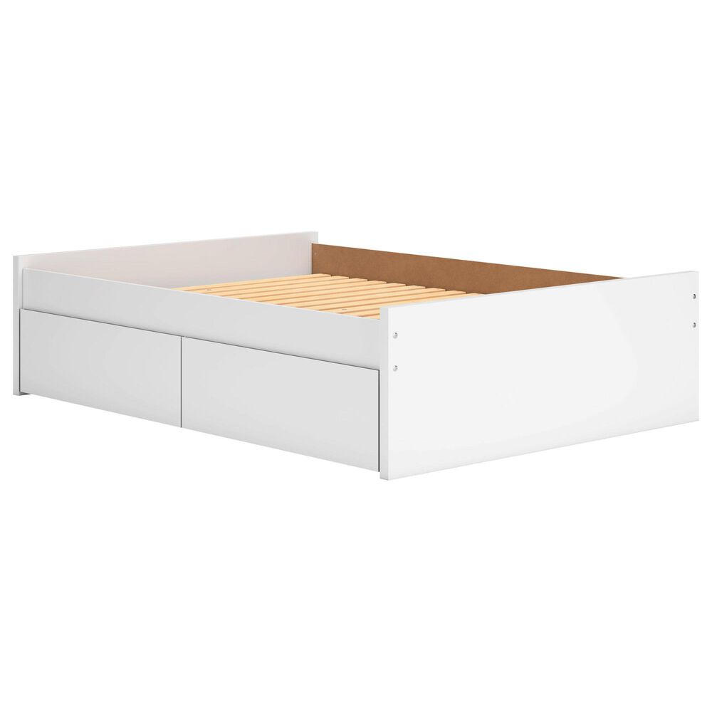 Ashley Onita Full Platform Bed with No Headboard and 1 Side Storage in White, , large