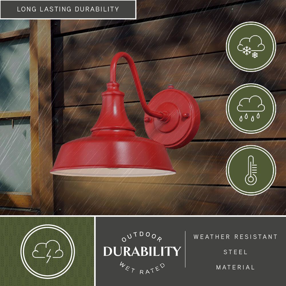 Vaxcel Dorado 9" 1-Light Outdoor Wall Sconce in Red, , large