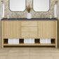 James Martin Vanities Marigot 72" Double Bathroom Vanity in Sunwashed Oak with 3 cm Parisien Bleu Quartz Top, Rectangular Sinks and FreePower Wireless Charger, , large