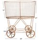 Creative Coop Metal Rolling Laundry Cart with Rack in Copper, , large