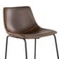 Lumisource Duke Fixed-Height Counter Stool with Espresso and Orange Cushion in Black, , large