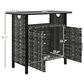 Hearth and Haven Patio Bar Table with Cabinet in Mixed Gray, , large