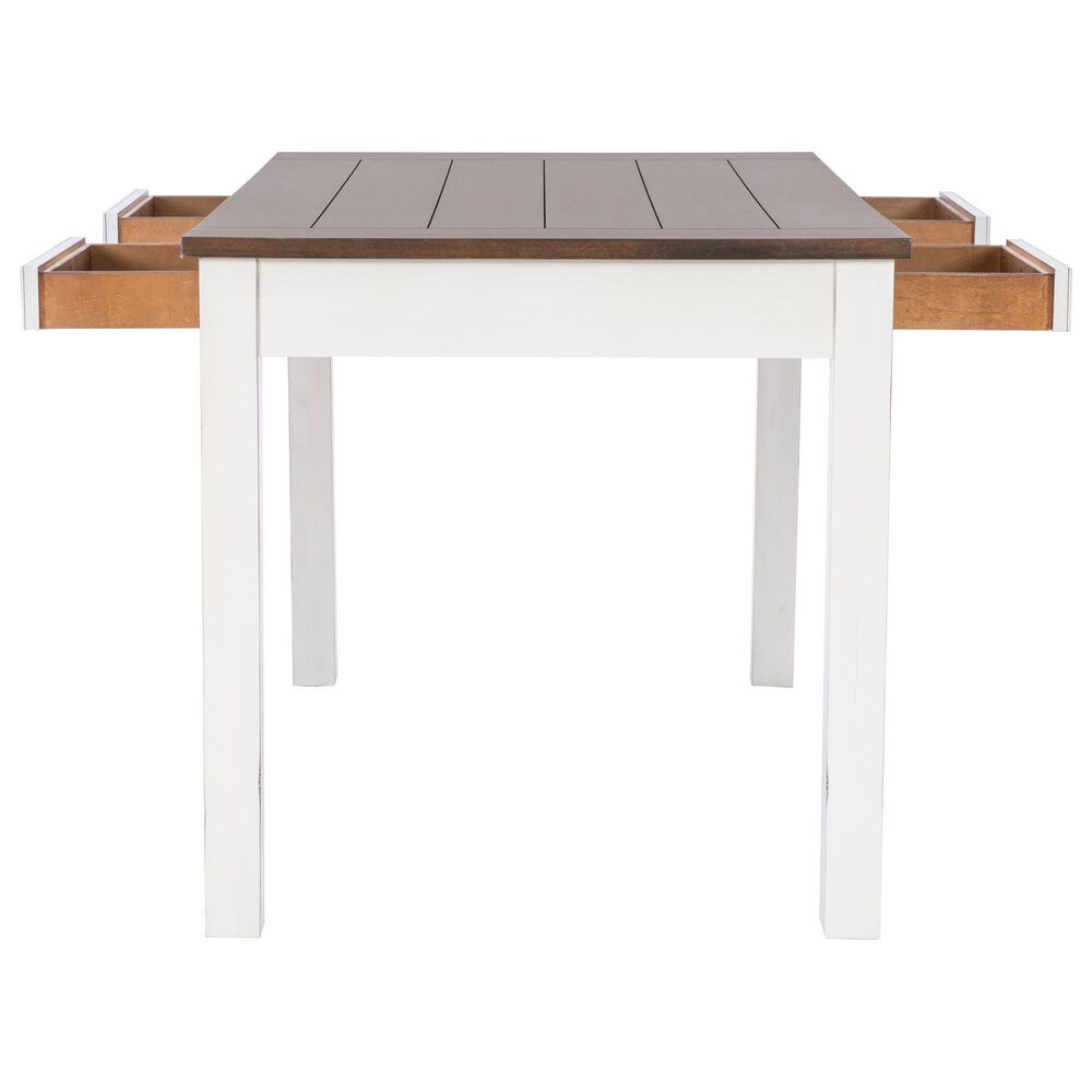 Linon Home Decor Meretta 6-Piece Counter Height Dining Set in Antique White and Natural, , large