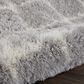 Nourison Luxe Shag LXS02 9" x 12" Grey and Ivory Area Rug, , large