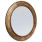 Creative Coop Round Carved Wood Framed Wall Mirror in Rich Walnut, , large