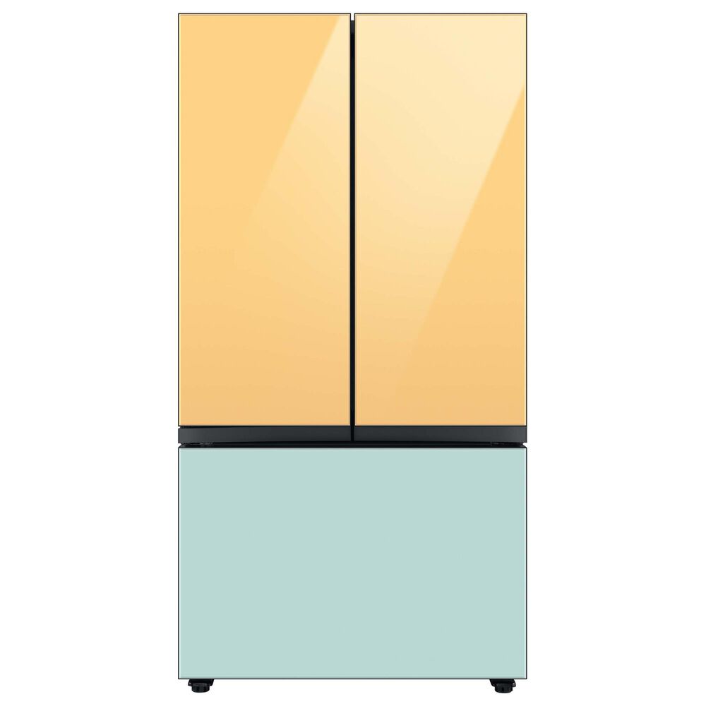 Samsung Bespoke 3-Door French Door Refrigerator Top Panel in Sunrise Yellow Glass, , large