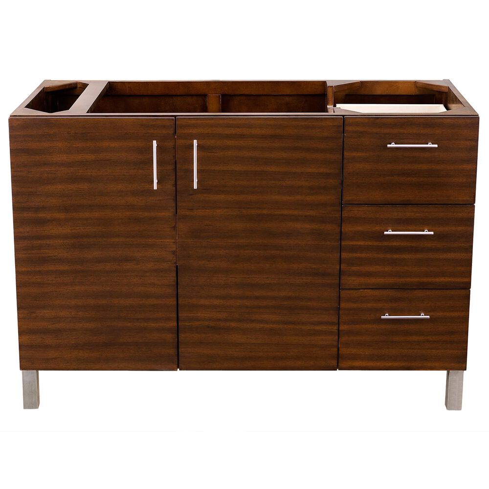 James Martin Metropolitan 48" Single Bathroom Vanity Cabinet in American Walnut and Satin Nickel, , large