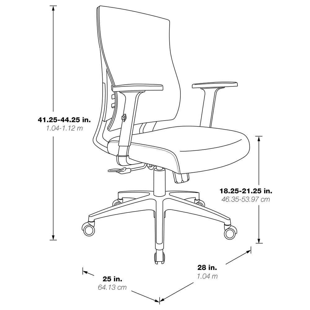 OSP Home Office Chair with Black Cushion with Chrome Finish, , large