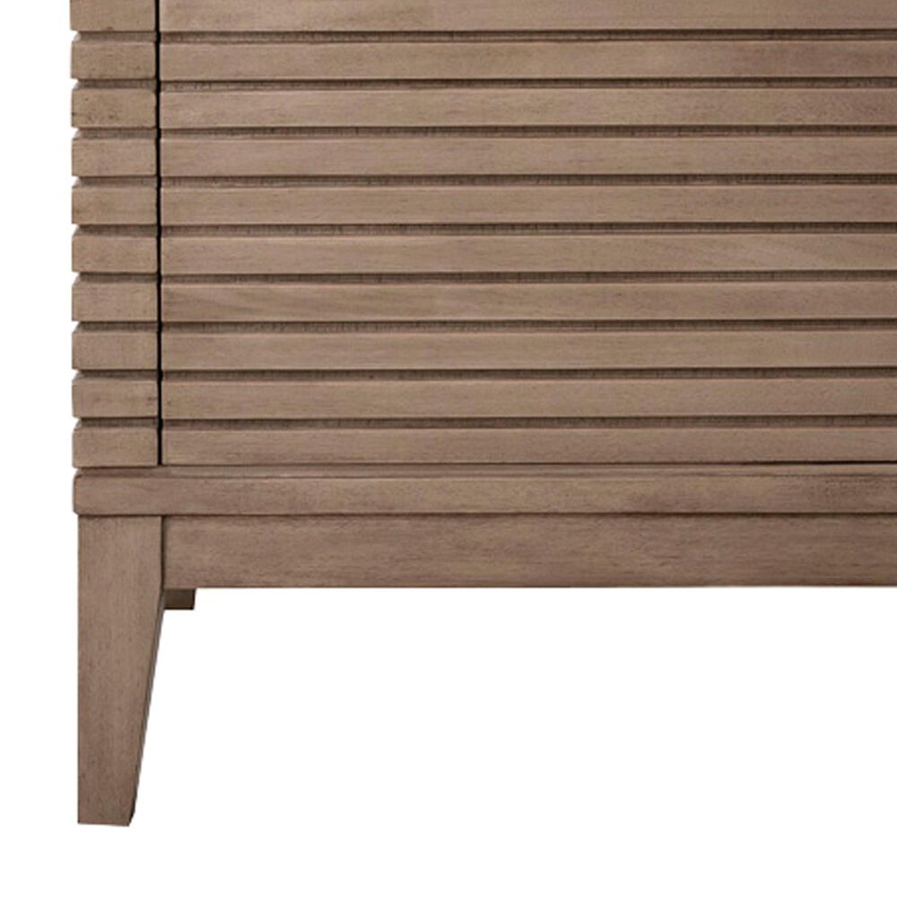 James Martin Vanities Linear 36&quot; Single Bathroom Vanity in Whitewashed Walnut with 13 cm Glossy White Solid Surface Top and Rectangular Sink, , large