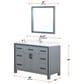 Lexora Home Ziva 48" Single Bathroom Vanity in Dark Grey with 2 cm White Cultured Marble Top and Rectangular Sink, , large