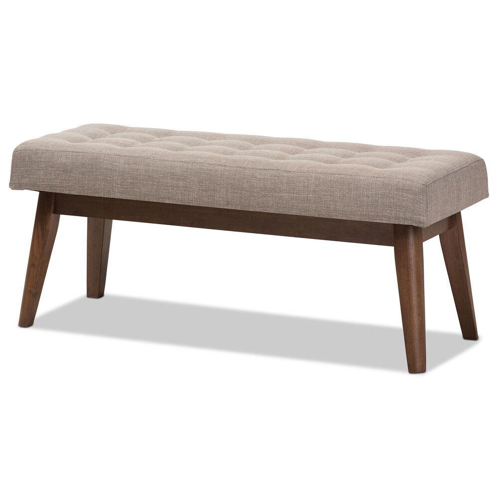 Baxton Studio Elia Bench in Light Grey, , large