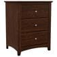 Archbold Furniture Shaker 3 Drawer Wide Nightstand in Brown Mahogany, , large