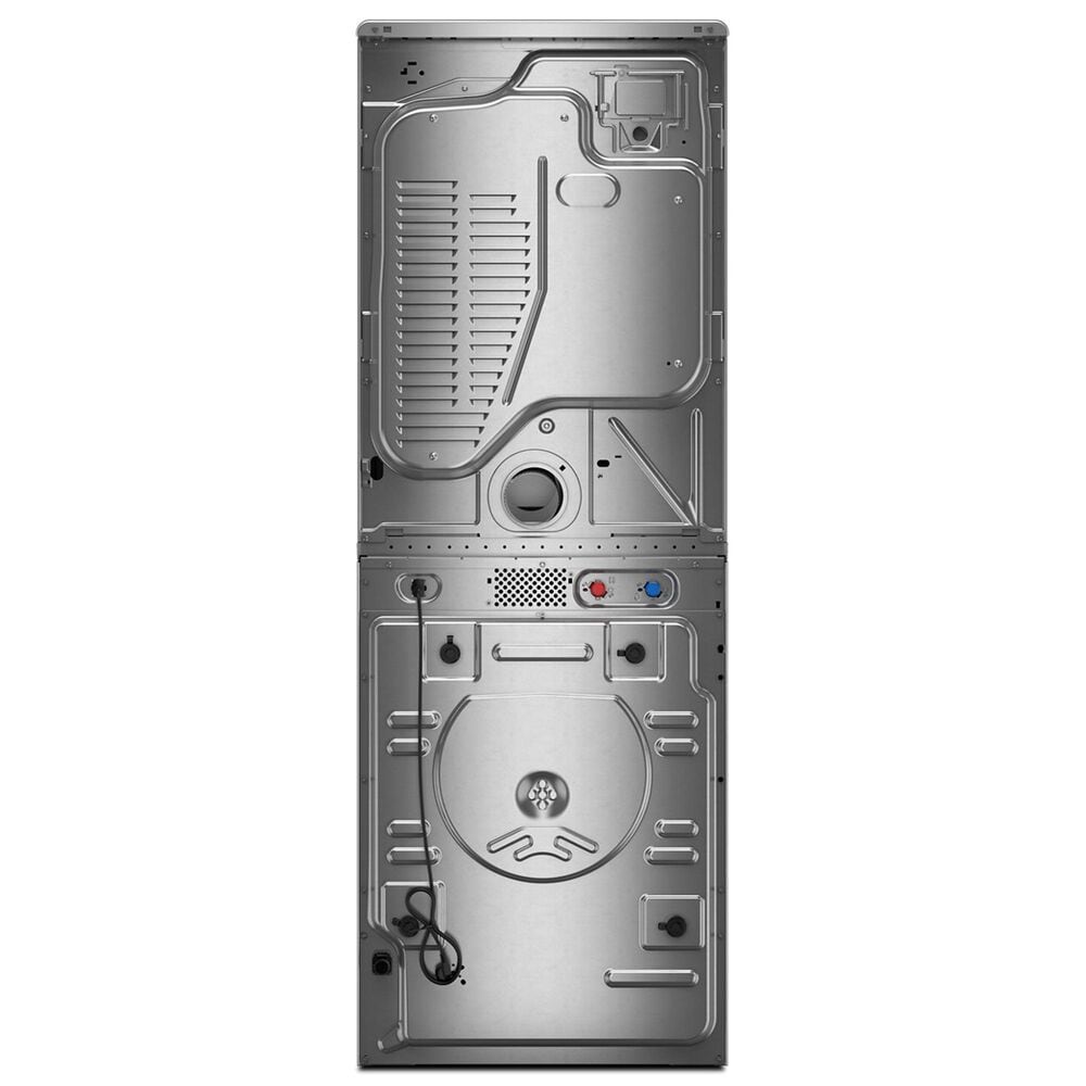 Whirlpool 4.5 Cu. Ft. Smart Front Load Washer and 7.4 Cu. Ft. Gas Dryer Stack Laundry in Radiant Silver, , large