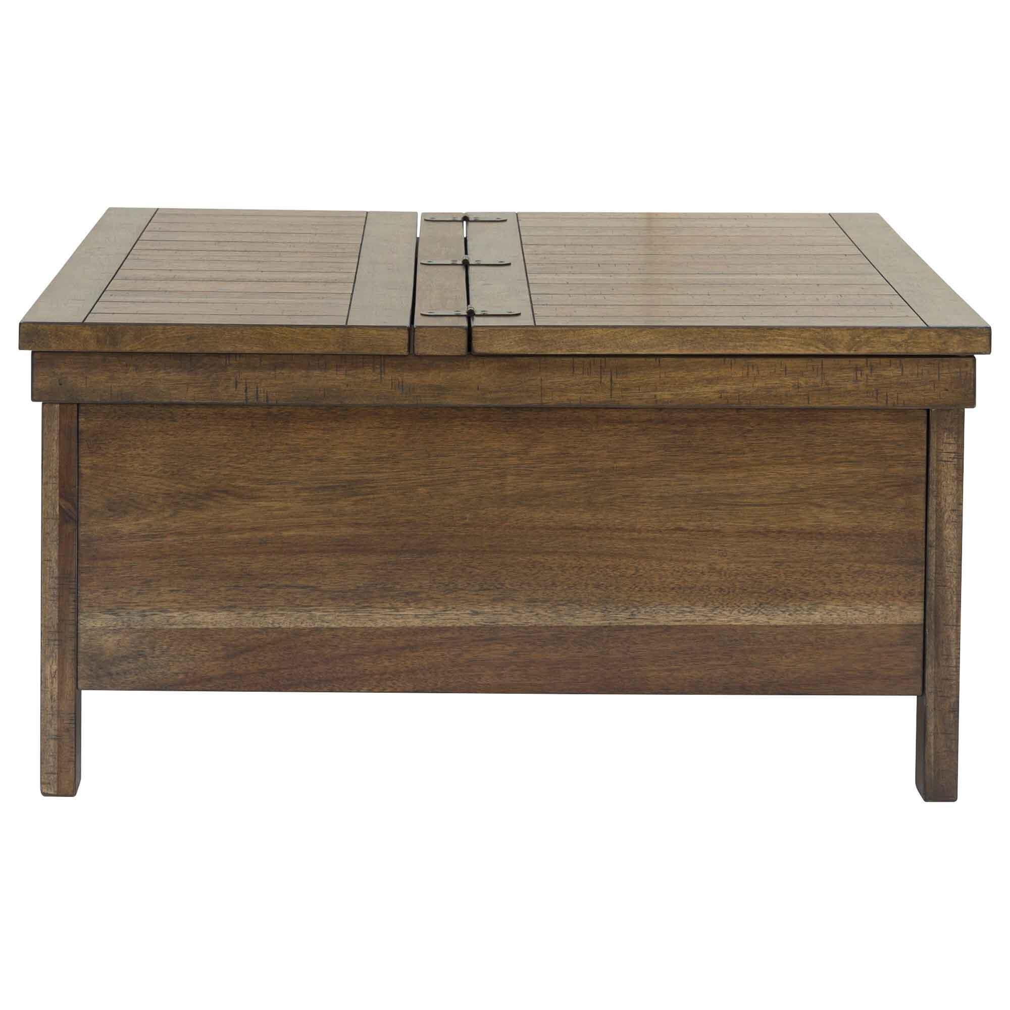 Ashley Moriville Lift Top Coffee Table in Grayish Brown