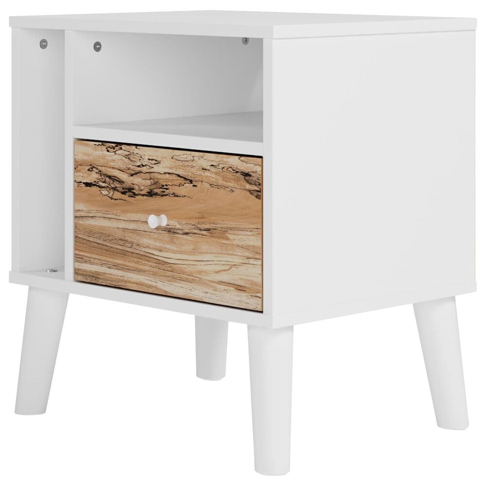 Ashley Piperton Nightstand in White and Brown, , large