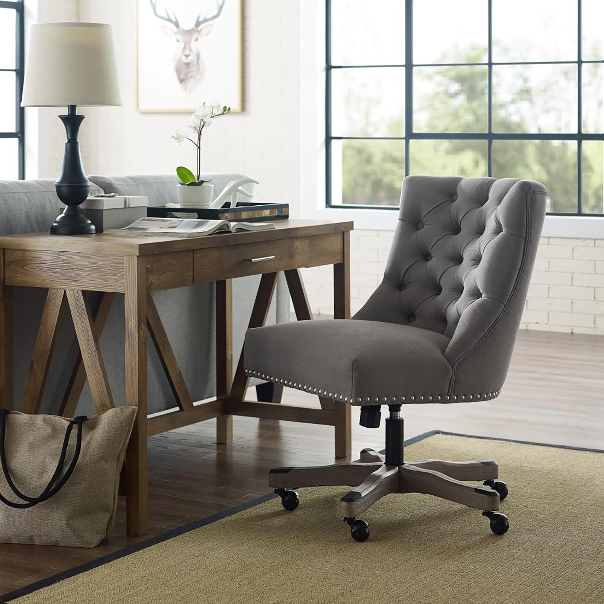 Linden Boulevard Empress Della Office Chair in Grey Wash NFM