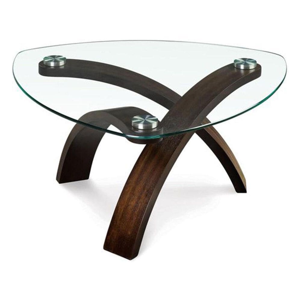 Nicolette Home Allure Pie Shaped Coffee Table in Dark Mahogany, , large