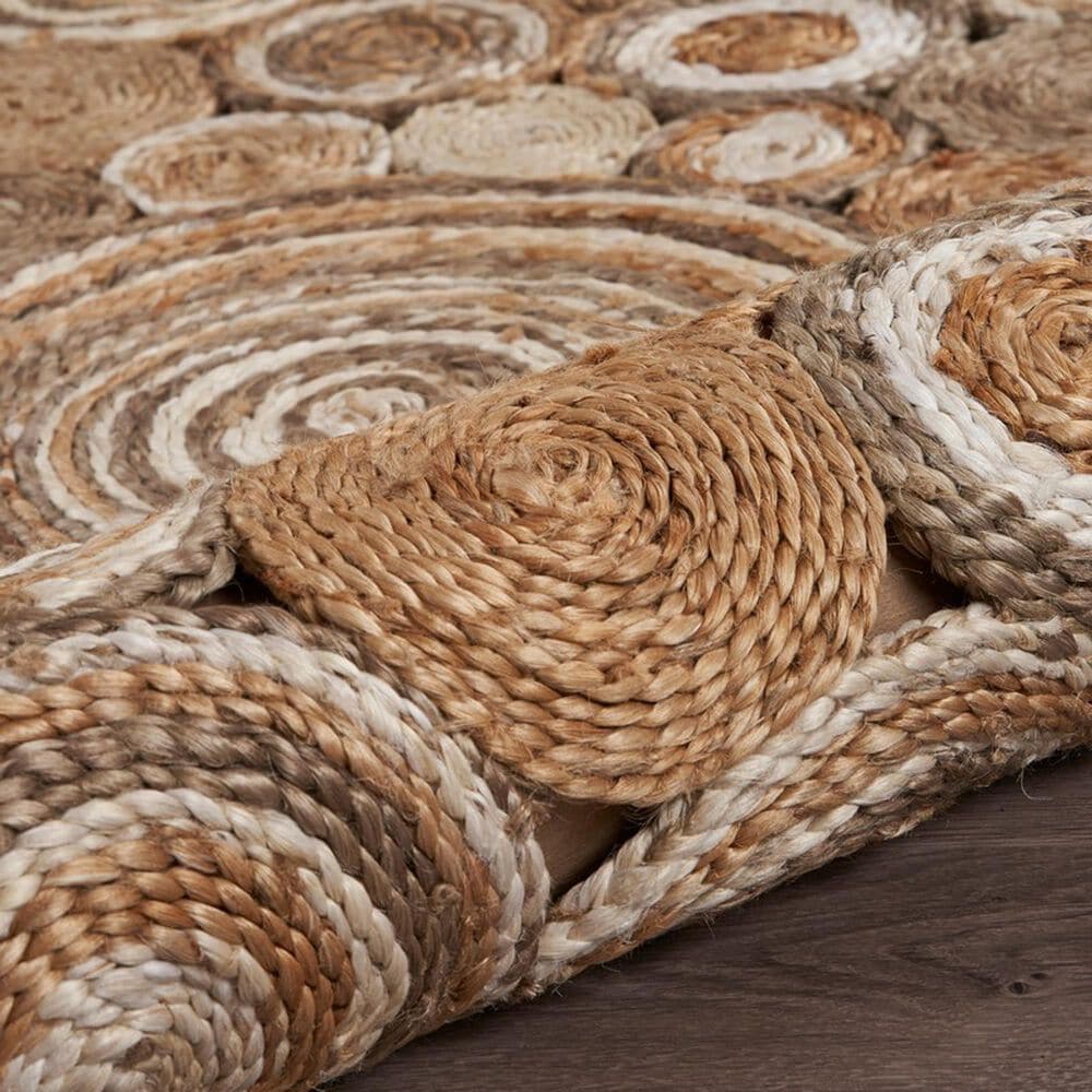 L&amp;R Resources Natural Jute  6&#39; Scalloped Bleach Gray Area Rug, , large