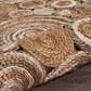 L&R Resources Natural Jute 6" Scalloped Bleach Gray Area Rug, , large