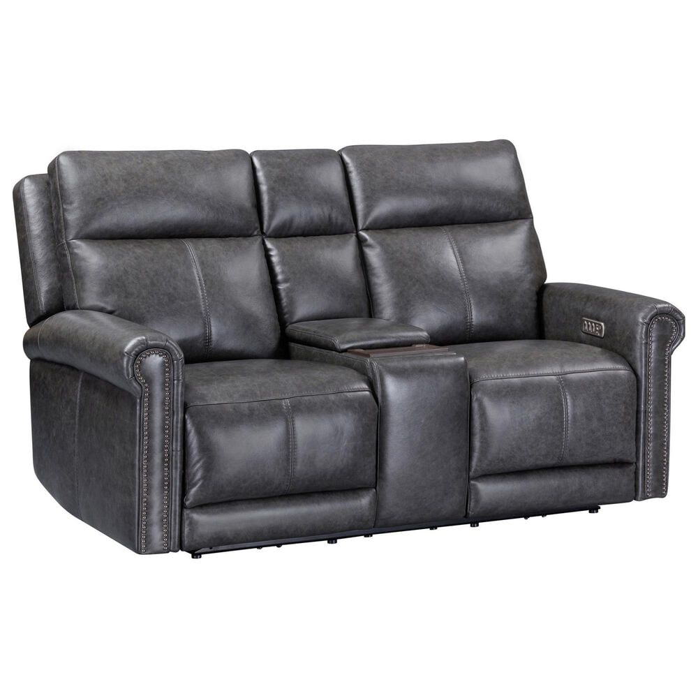 Flexsteel Alexander Power Reclining Loveseat with Console in Weathered Stone, , large