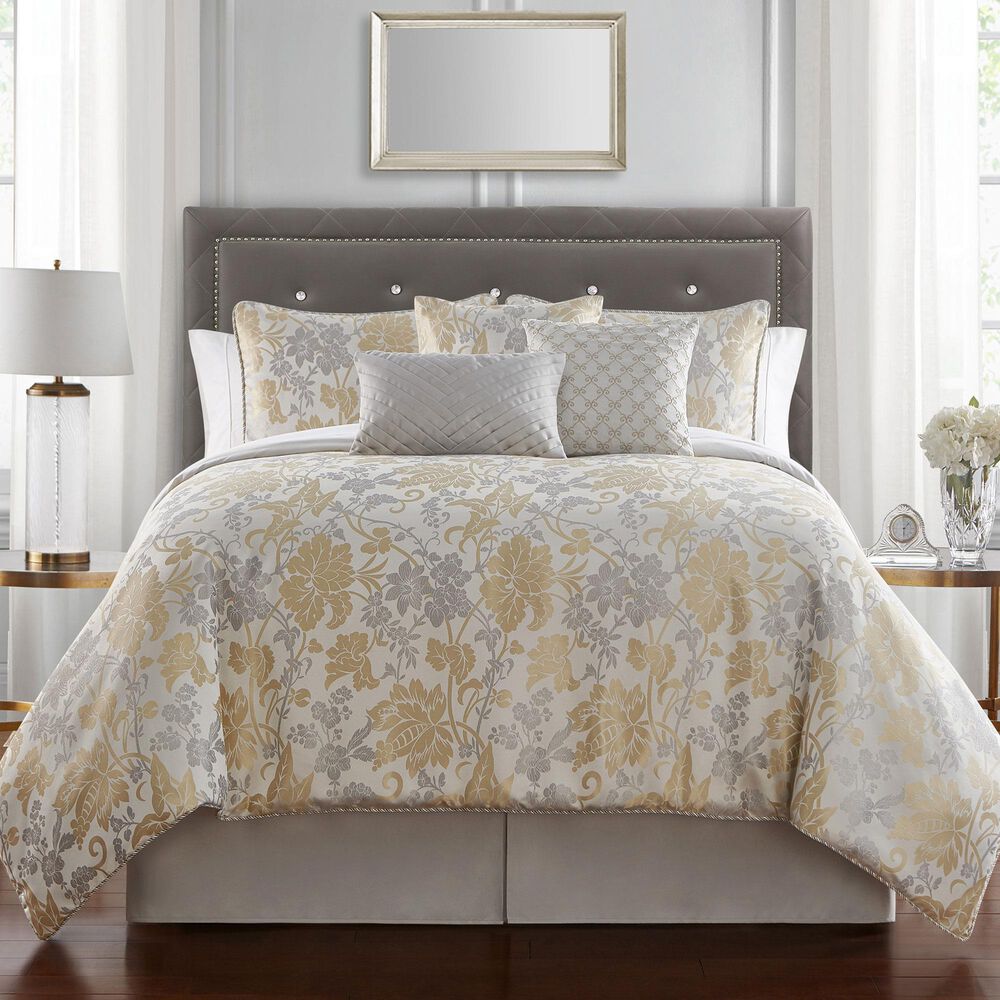 BCP Home Doyle 7-Piece Queen Comforter Set in Gold, Sand and Grey | NFM