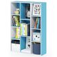 HOMLUX 11-Cube Reversible Open Shelf Bookshelf in Light Blue and White, , large