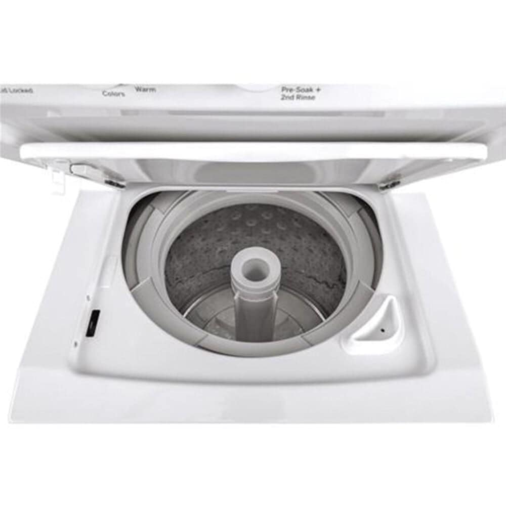 GE Appliances Unitized Spacemaker Electric Stack Laundry in White, , large