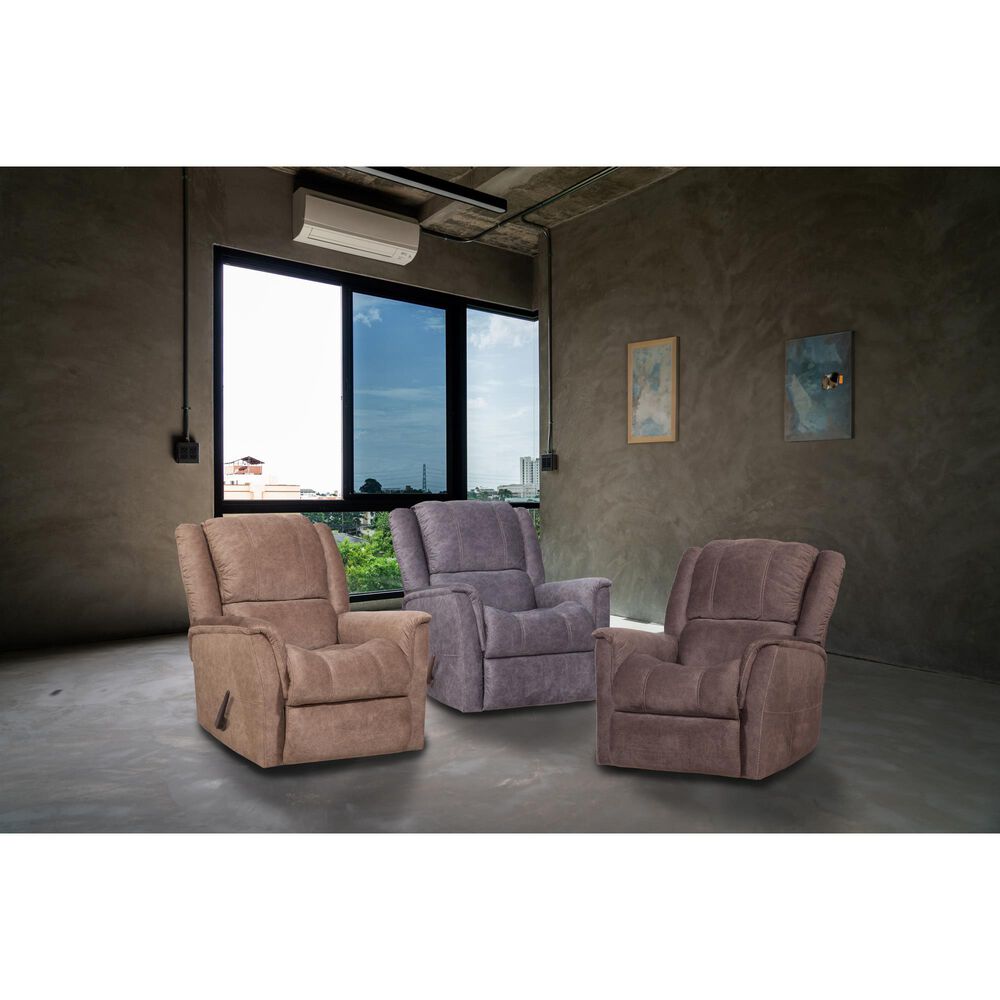 HomeStretch Viper Manual Rocker Recliner in Gunmetal, , large
