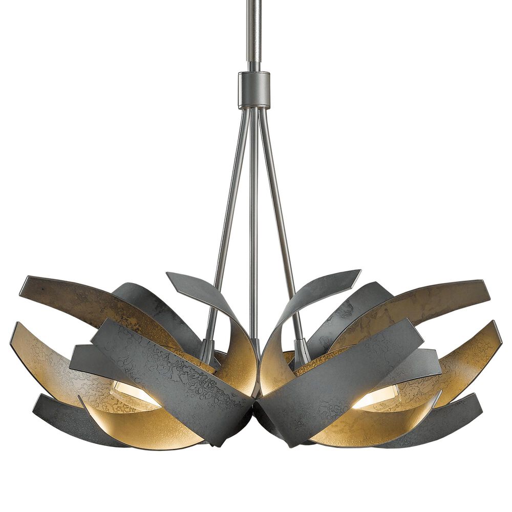 Hand Crafted Iron Lamps Corona 6-Light Pendant in Dark Smoke, , large