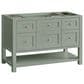 James Martin Vanities Breckenridge 48" Single Bathroom Vanity in Bright White with 3 cm Arctic Fall Solid Surface Top and Rectangular Sink, , large