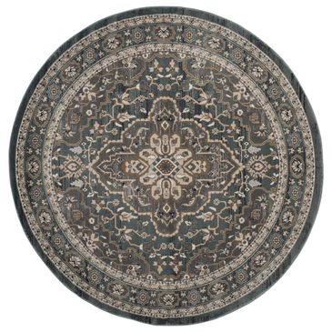 Safavieh Lyndhurst 7" Round Teal and Grey Area Rug, , large