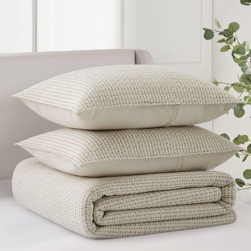 Levtex Pick-Stitch Artisan 3-Piece King Quilt Set in Taupe, , large