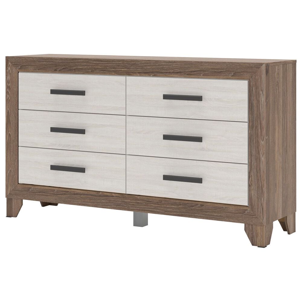 Ashley Sharnari 6-Drawer Dresser Only in Antique White and Gray Brown, , large