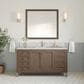 James Martin Vanities Chicago 60" Single Bathroom Vanity in Whitewashed Walnut with Single Hole 3 cm White Zeus Quartz Top and Rectangular Sink, , large