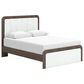 Ashley Kendanport Queen Upholstered Bed with Two Nightstands in Brown and White, , large