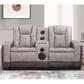 Titanic Furniture Power Reclining Loveseat with Power Headrest in Brown, , large