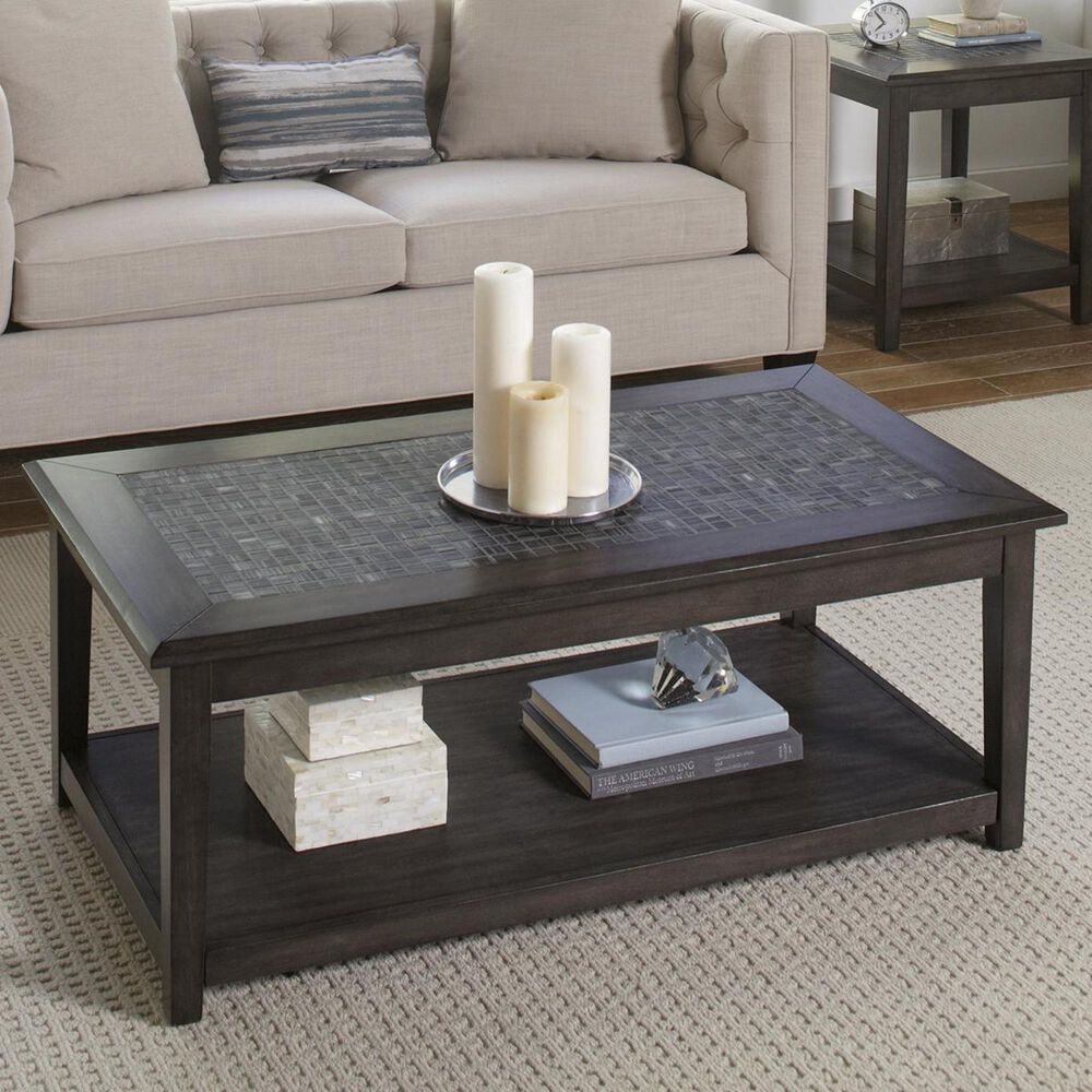 Waltham Cocktail Table with Lower Shelf in Grey, , large