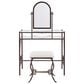 Linon Home Decor Clarisse Vanity with Stool in Bronze, , large