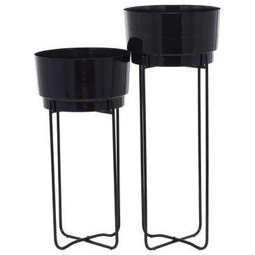 Maple and Jade 31" x 12" Modern Planter in Black (Set of 2), , large