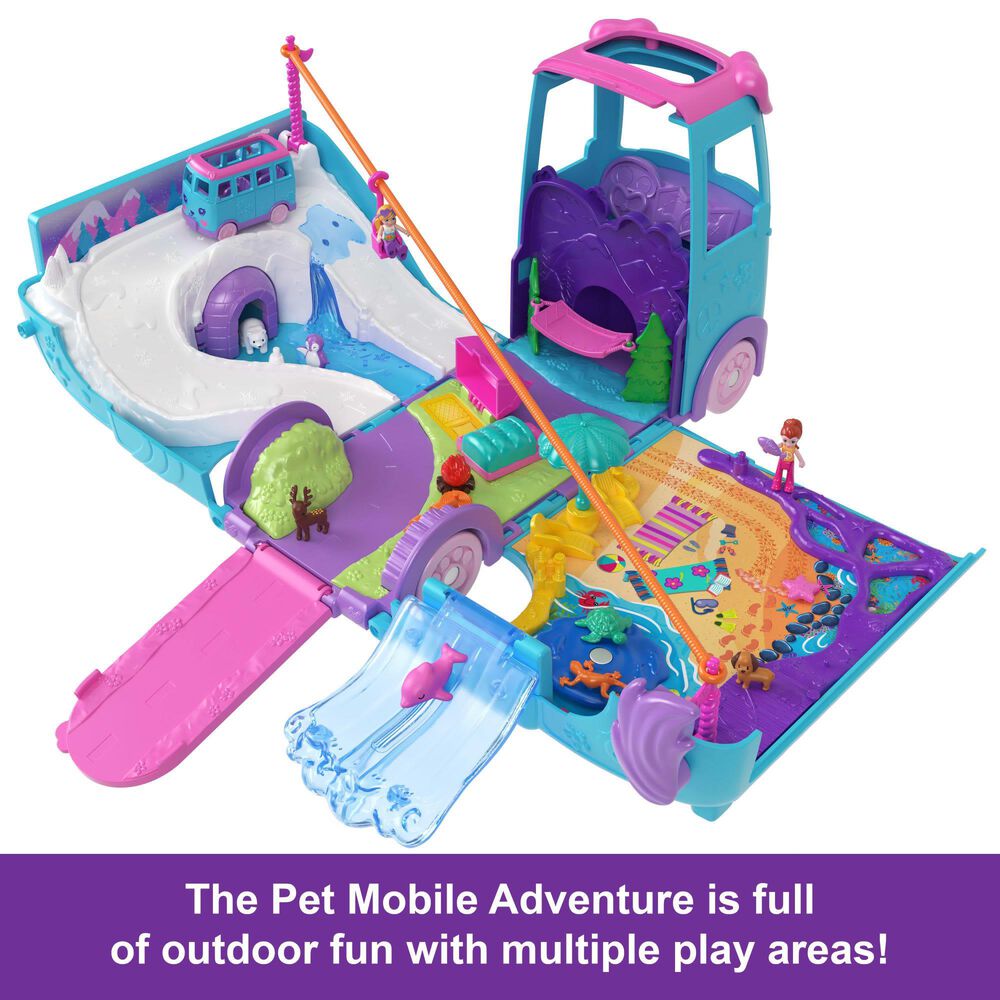 Polly Pocket Pet Mobile Adventure with Accessories Set in Multicolor, , large