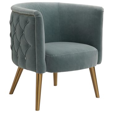 Uttermost Haider Accent Chair in Slate Blue Velvet, , large