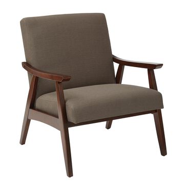 OSP Home Davis Chair in Klein Otter Fabric with Espresso Frame, , large
