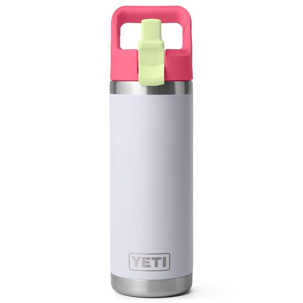 YETI Rambler 18 Oz Water Bottle with Color-Blocked Straw Cap in Mist, Pink and Grasshopper, , large