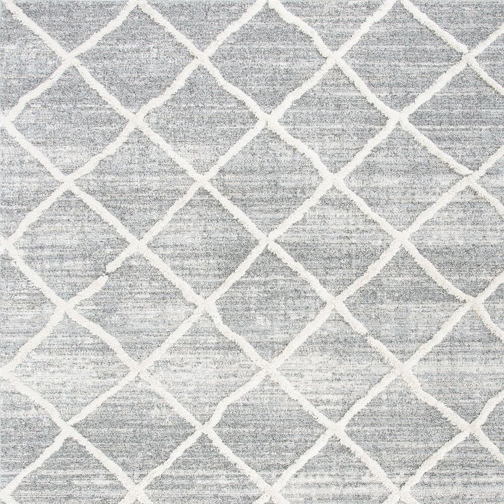 Safavieh Martha Stewart Lucia Shag MSR0720A 5&#39;1&quot; x 7&#39;6&quot; White and Light Grey Area Rug, , large