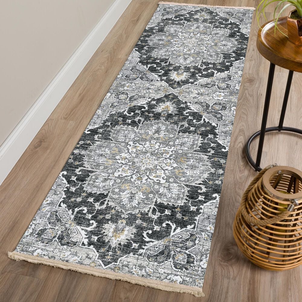 Dalyn Rug Company Marbella Midnight 2&#39;3&quot; x 12&#39; Indoor/Outdoor Runner, , large