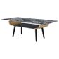 HOMLUX 47" Coffee Table with Marble Glass Top in Black, , large