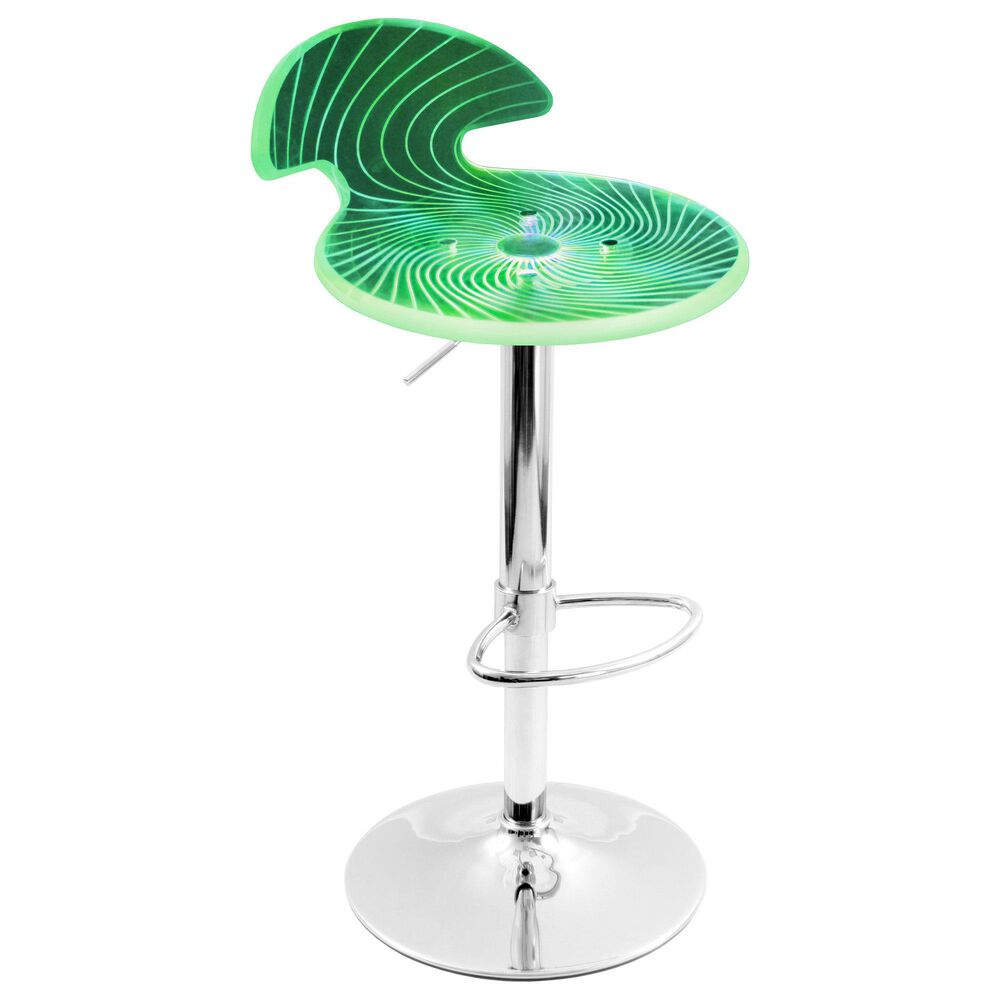 Lumisource Spyra Adjustable Barstool in Multi/Chrome, , large