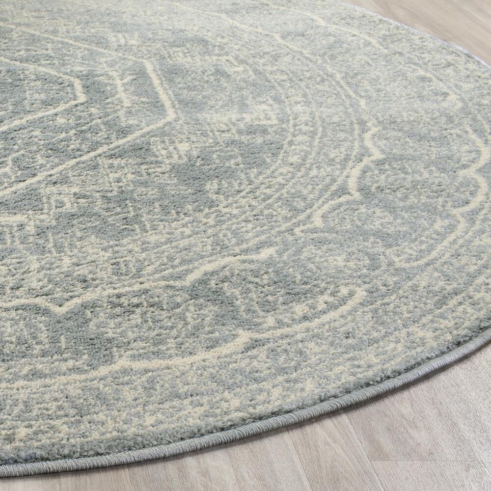 Safavieh Adirondack ADR108T-6R 6&#39; x 6&#39;  Slate/Ivory Round Rug, , large
